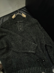 2025秋冬新款男士翻领针织衫毛衣时尚百搭休闲长袖上衣