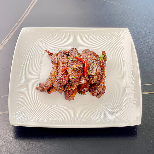 九点餐具盘子陶瓷酒店餐厅正方白