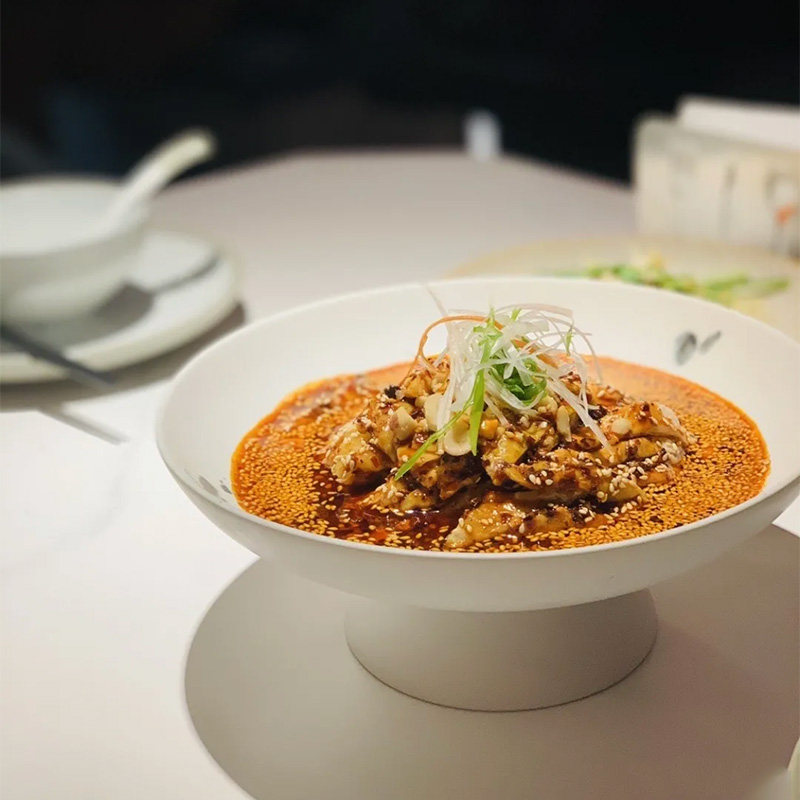 农家乐湘菜馆川菜特色圆形水墨高脚碗特色卤味创意盘餐厅个性餐具