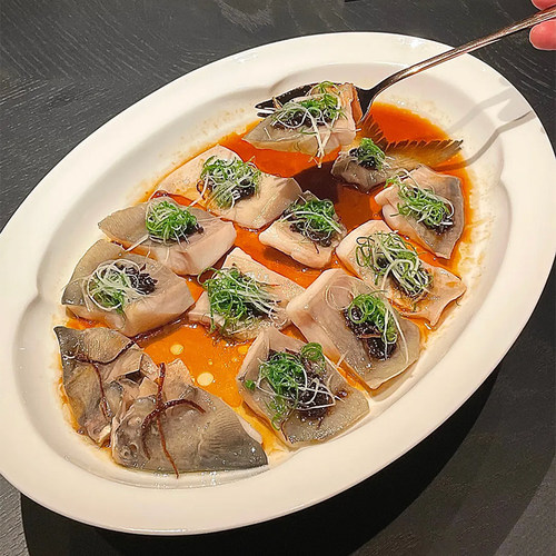 农家乐酒店餐厅旦形特色纯白鱼盘蒸鱼盘土菜馆陶瓷中式海鲜盘餐具