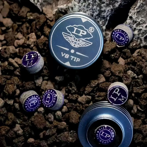 LP新品V8TIP皮头11mm小头杆牛皮中8九球斯诺克杆头职业枪头