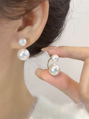 潮小众设计感气质时尚 925银针法式 轻奢珍珠耳环女2025年新款 耳饰