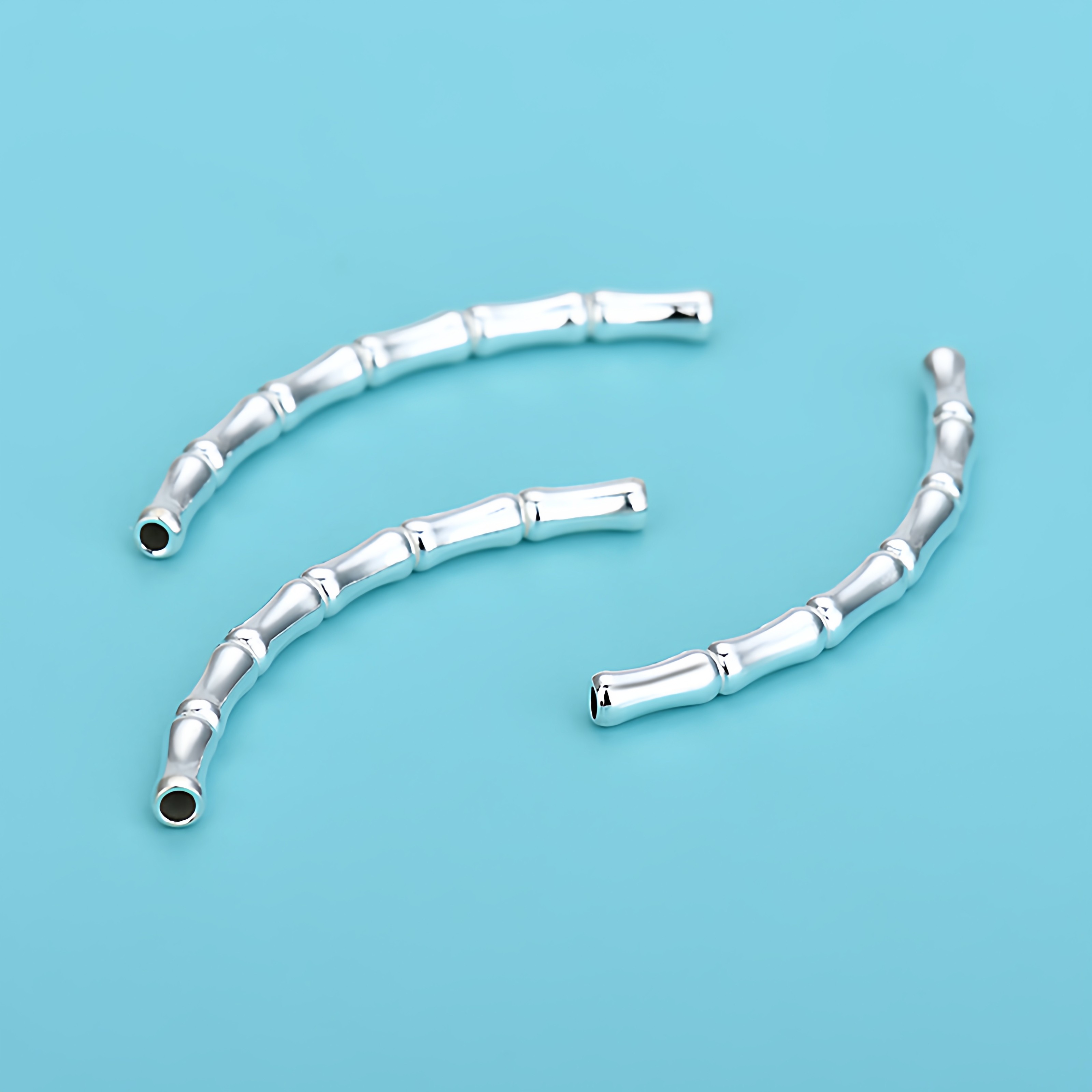 S925纯银竹节弯管 节节高升手链配件项链编绳串珠手工手串材料,饰品/流行首饰/时尚饰品新,其他DIY饰品配件,淘宝优惠券,粉丝福利购,淘宝优惠卷