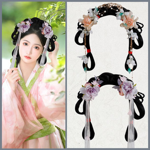 古风发饰套装 简单方便佩戴唐风可爱气质 组合假发发髻发箍一体式