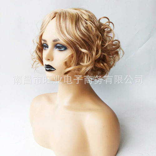 欧美外贸短卷爆炸头假发