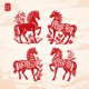 马年手工剪宣纸新年生肖午马年属相剪纸作品窗花贴画非遗剪纸成品