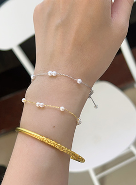 2025年新款满天星淡水baby珠时尚气质百搭手链女简约手镯闺蜜手饰