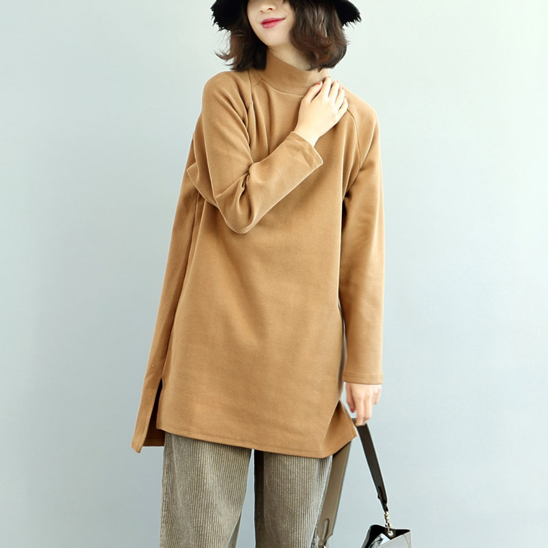 清濯休闲风前短后长小开叉卫衣