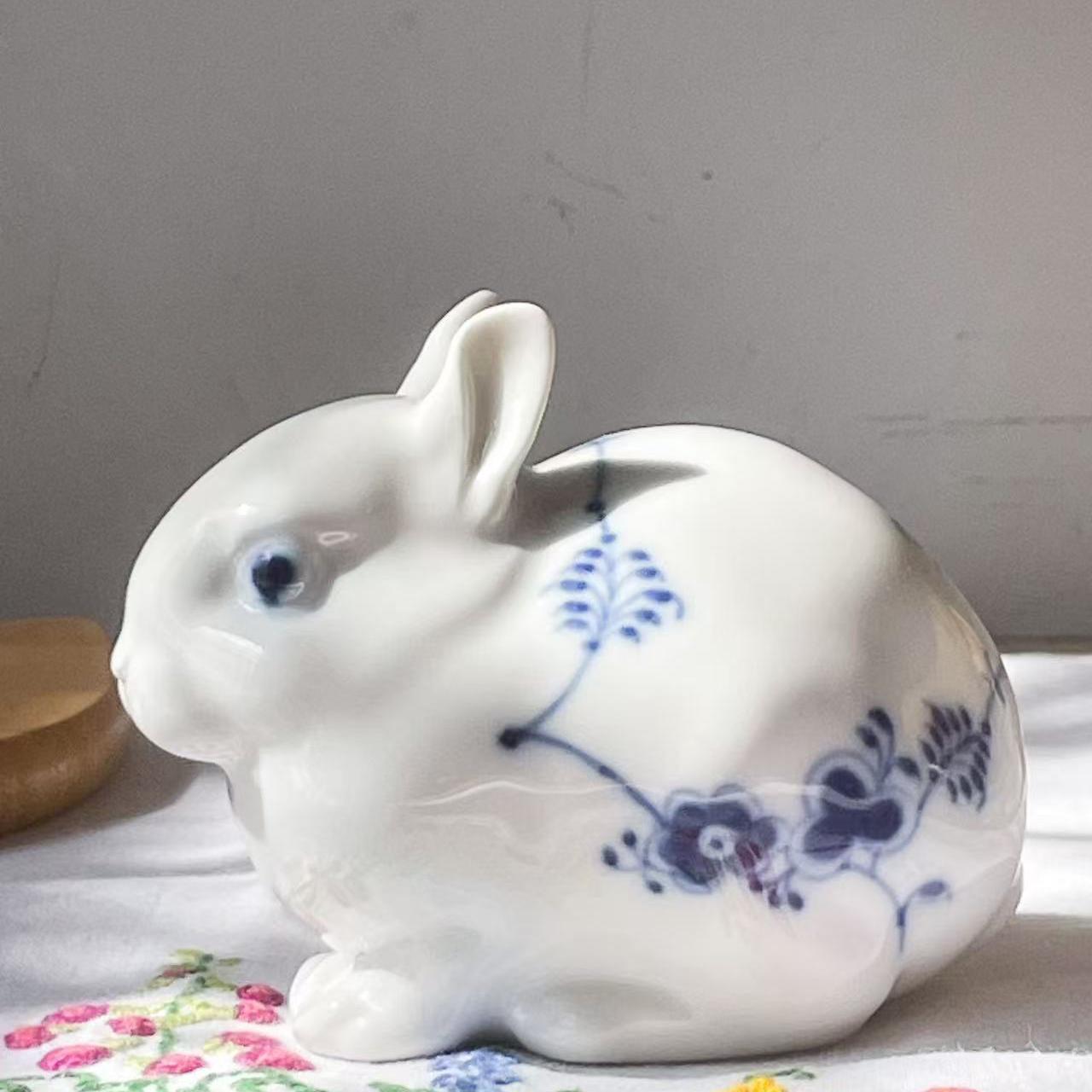 稀有～中古皇家哥本哈根唐草小兔子瓷偶 丹麦原产 一级品