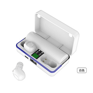 智能W12带电量数显充电宝入耳式 触摸隐形耳机无线5.0TWS 蓝牙耳机