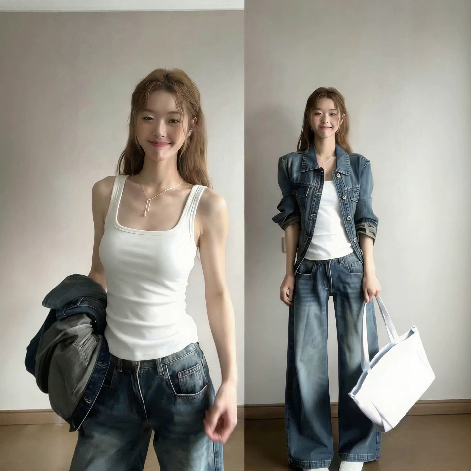 白色小吊带带胸垫背心女夏外穿内搭工字运动内衣健身打底无袖上衣