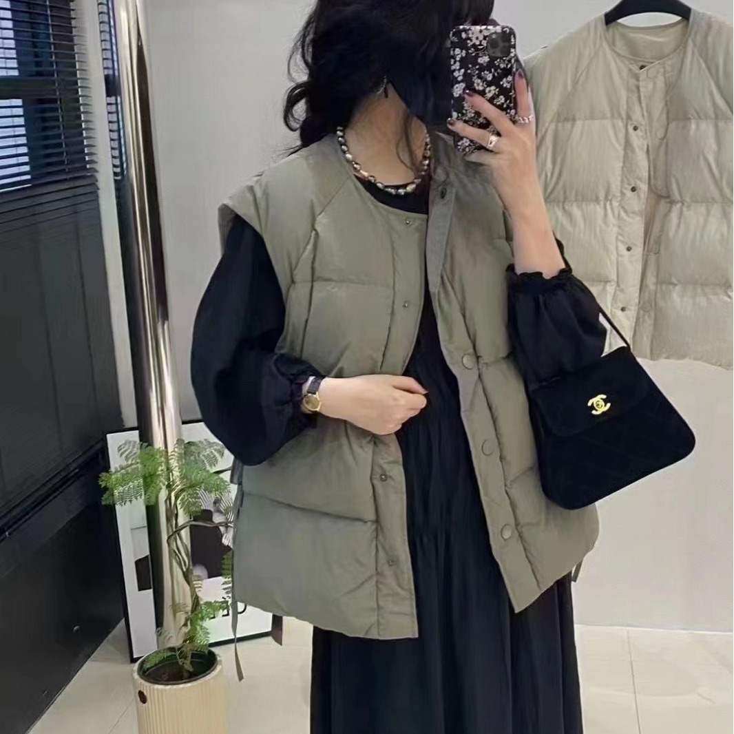 新款外贸秋季韩版时尚百搭气质羽绒马甲圆领抽绳收腰瘦白鸭绒背心,女装/女士精品,羽绒服,淘宝优惠券,粉丝福利购,淘宝优惠卷