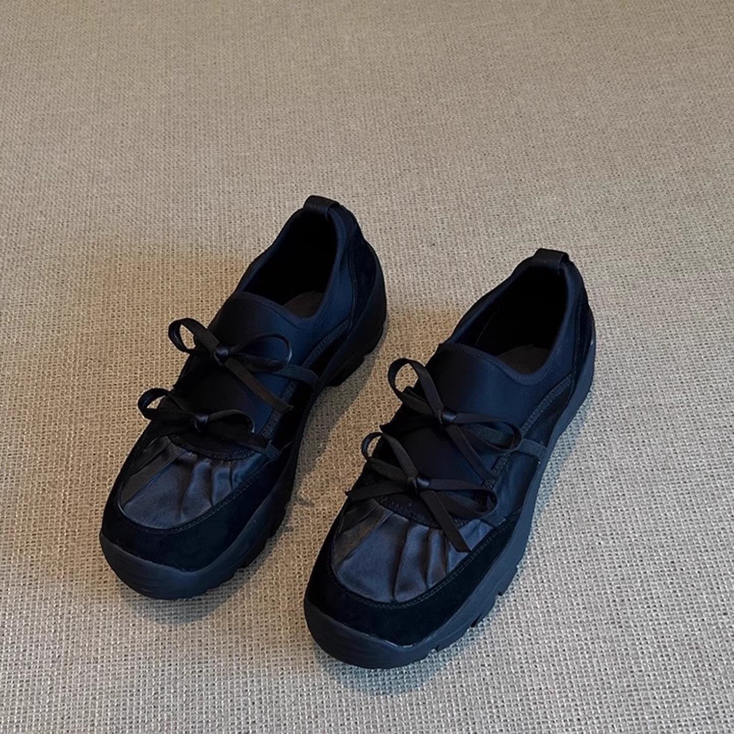 羊皮版~小众芭蕾风蝴蝶结乐福鞋2025新款真皮百搭舒适休闲运动鞋