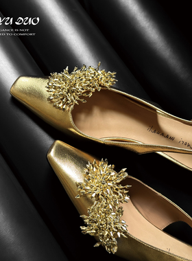 【七与多】牛皮/4cm2025春夏新款烟花流苏凉鞋女粗跟真皮后空单鞋