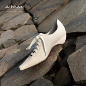 七与多 牛皮 5cm极简小方头异形跟乐福鞋 女粗跟系带单鞋 小皮鞋