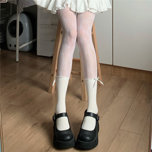镂空纯欲少女蕾丝拼接打底袜