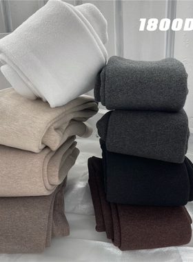 AY To films秋冬加绒加厚保暖1800D棉平纹连裤袜燕麦驼咖色打底袜