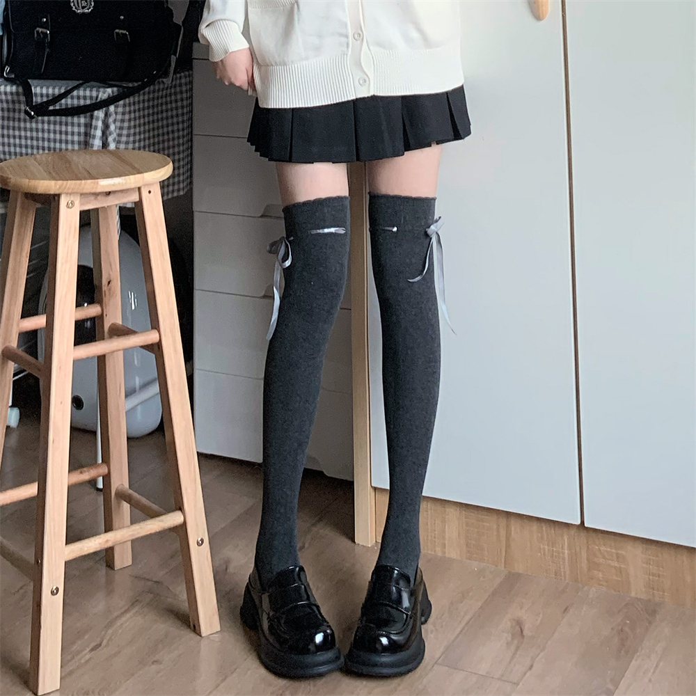 可爱少女绑带蝴蝶结高筒袜