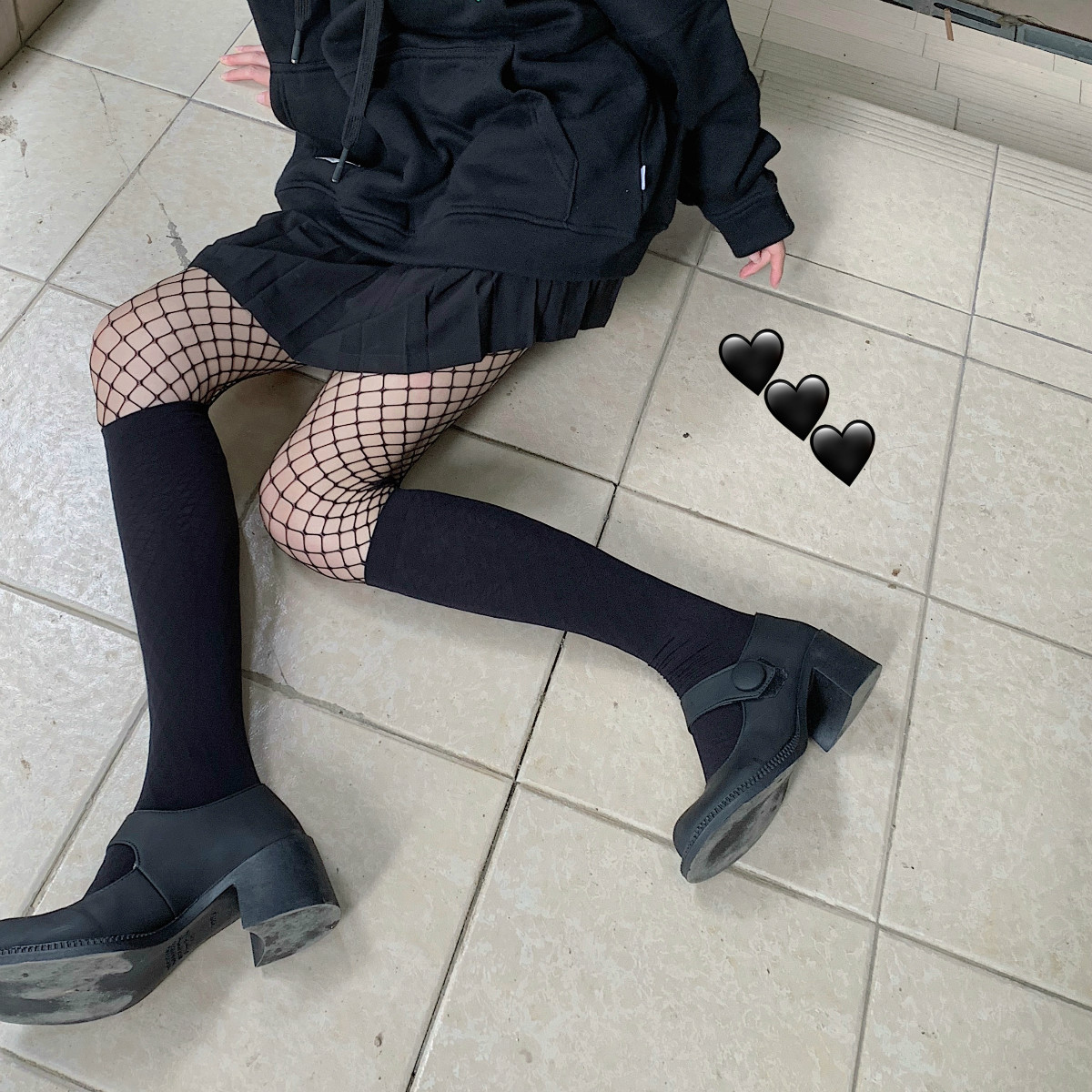 ay to films 暗黑性感风 辣妹蹦迪渔网袜叠穿小腿袜连裤中筒袜女