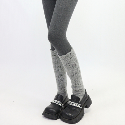 保暖羊毛针织镂空松垮小腿堆堆袜