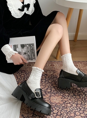 AY To films 泡泡花边爱心麻花短袜白色lolita可爱jk制服袜子薄款