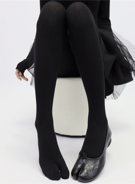 AY To films 黑色显瘦平板连裤袜分趾棉质灰色打底袜秋冬保暖裤袜