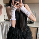 手套 套洛丽塔少女飘带蝴蝶结木耳边露指手袖 Tofilms白色蕾丝袖