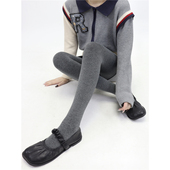 Tofilms灰色打底袜秋冬加厚保暖薄绒微压显瘦烟灰色平板连袜裤