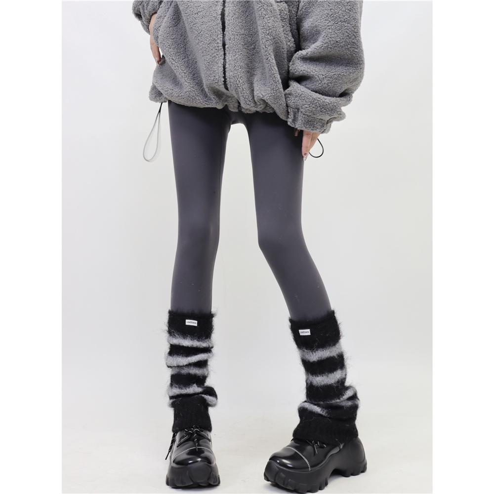 保暖女羊毛混纺毛毛堆堆袜套