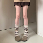 AYTofilms 复古北欧费尔岛针织袜套搭勃肯慵懒堆堆袜秋冬保暖腿套