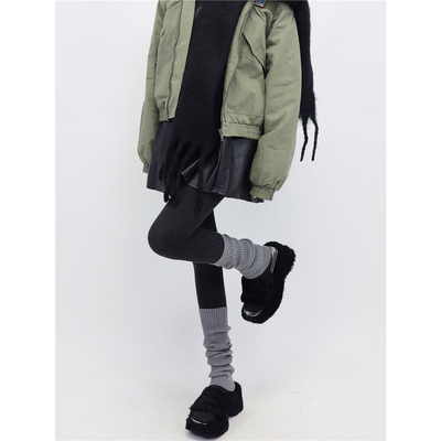 百搭显瘦女针织高弹袜套