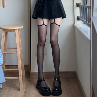 性感丝滑一体吊带袜3D珠光超薄丝袜开档免脱黑丝辣妹 films