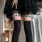 Tofilms日系蕾丝花边蝴蝶结玫瑰花腿环洛丽塔软妹少女过膝腿环