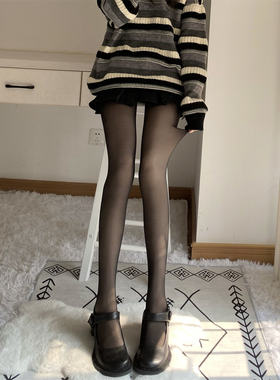 AY To films加绒黑丝高个子加长版175双层光腿神器黑色加厚连裤袜