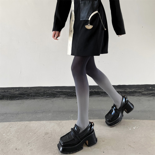 个性黑灰渐变袜彩色丝袜