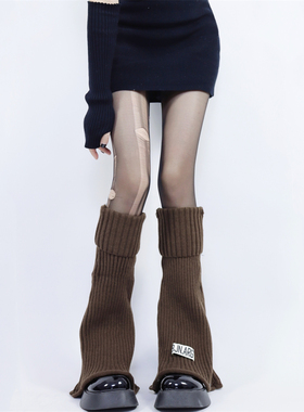 AY To films甜酷千禧辣妹喇叭袜套针织阔腿字母小众Y2K小腿袜套