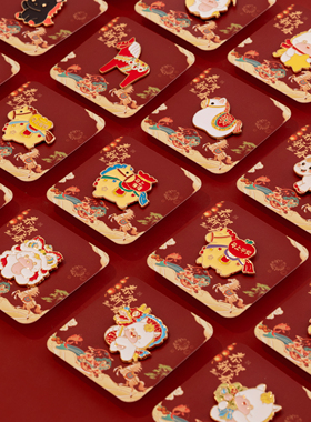 马年新年礼物胸针可爱创意马上有钱金属徽章pin文创衣服包包配饰