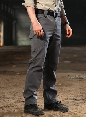 名鹏IX9鲨鱼皮秋冬季长裤热反射战术软壳裤防水保暖户外冲锋裤