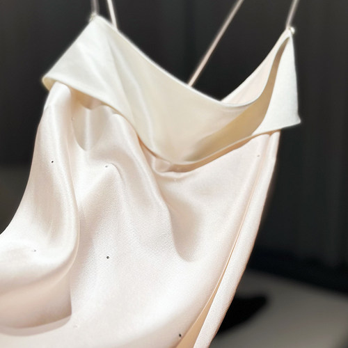 真丝夏季性感交叉绑带短裙