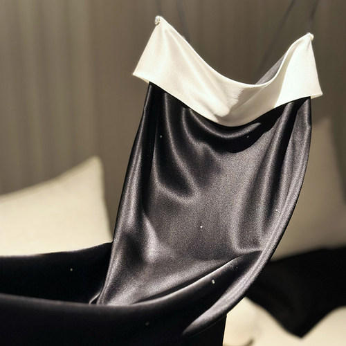 真丝夏季性感露背交叉绑带连衣裙