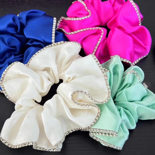 jw设计师水晶发圈奢柔头桑蚕丝