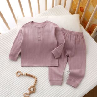 婴儿纯棉a类秋衣秋裤 宝宝保暖内衣套装男女儿童春秋冬季分体睡衣