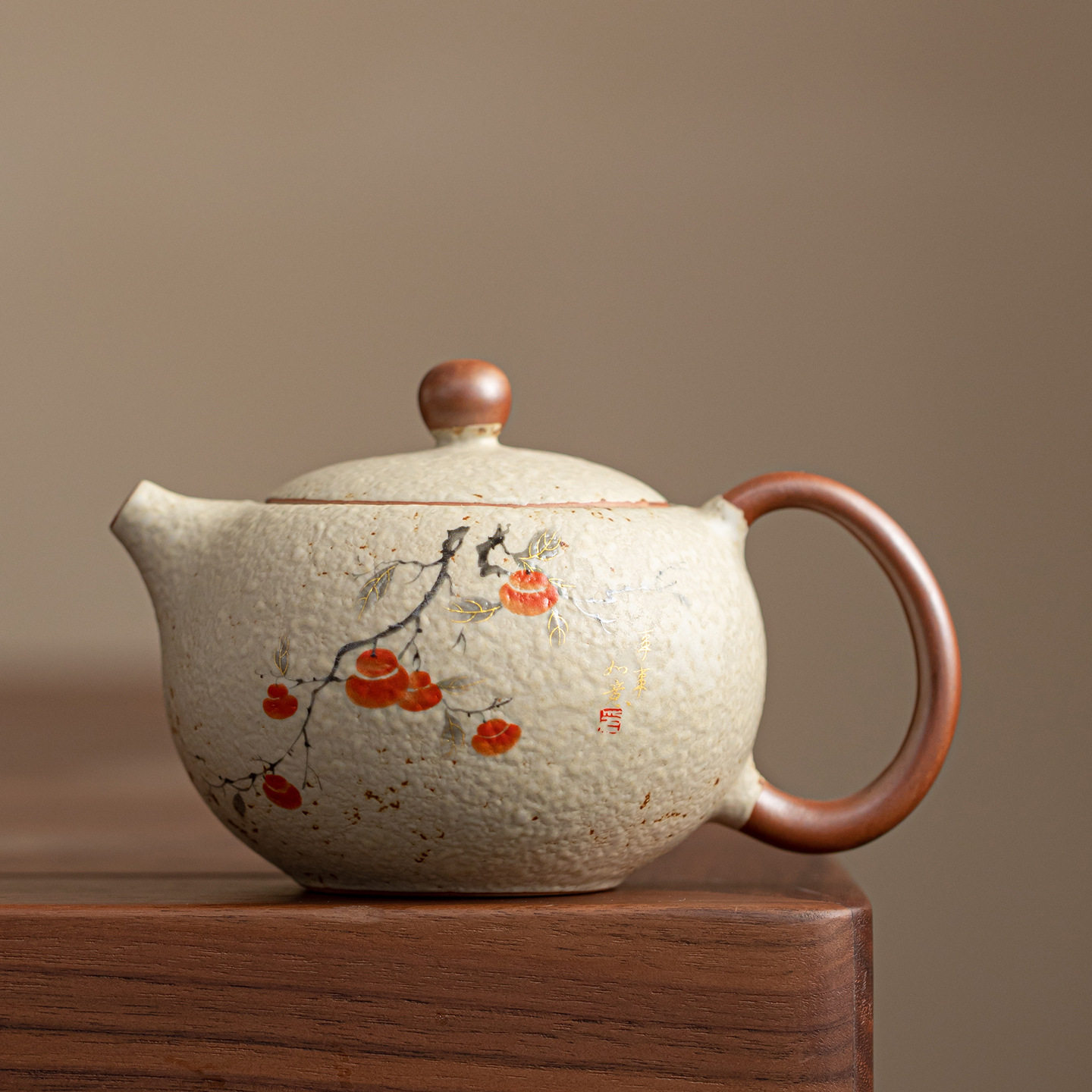 汝窑青花火石红陶瓷茶壶家用中式功夫茶具家用陶瓷泡茶器西施壶