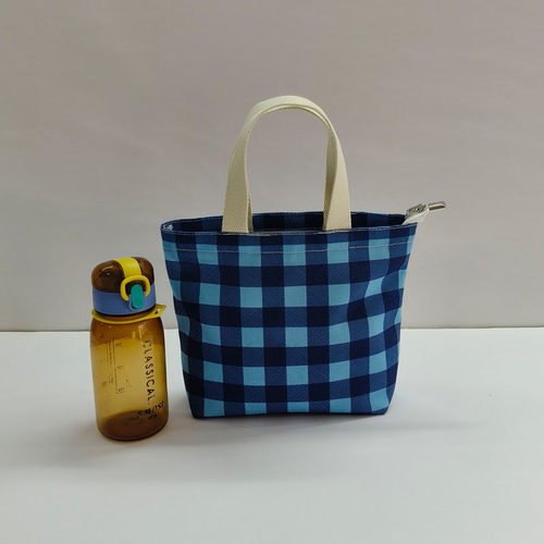 帆布包小清新格子手提袋
