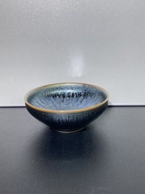 建窑建盏原矿原釉银蓝百花鹧鸪花全包建盏主人茶盏茶杯