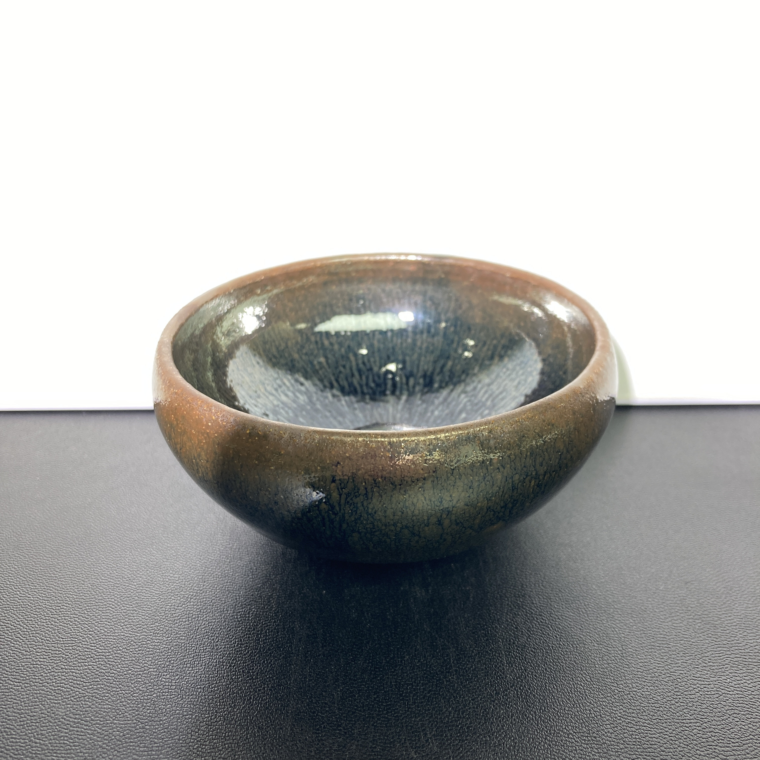 建窑建盏原矿原釉柴烧青兰毫和乌金银毫建盏高端主人茶盏茶杯