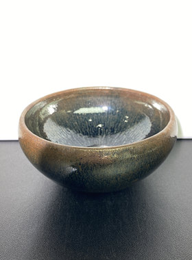 建窑建盏原矿原釉柴烧青兰毫和乌金银毫建盏高端主人茶盏茶杯