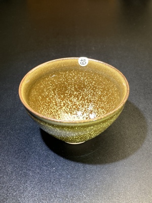 建窑建盏原矿原釉花月夜小花香槟色釉下冰裂纹束口斗笠主人茶盏杯