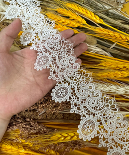 1米白色水溶刺绣花边辅料diy手工婚纱礼服装饰旗袍连衣裙辅料