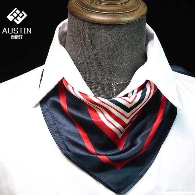 女士平纹印花职业丝巾 企业礼品商务丝巾 百搭韩风发饰百变小方巾